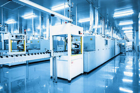 Merchant Credit Card and ACH Processing for Manufacturing Factories in Florida, in photo a clean assembly line to make parts.